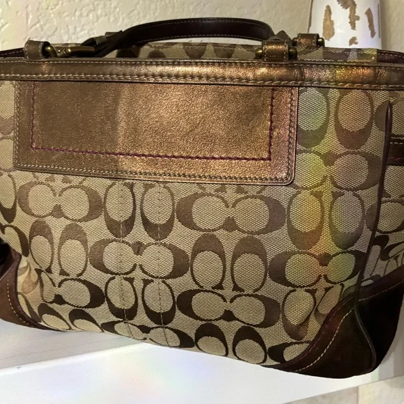 Coach Tan and Brown Signature Tote - Picture 10 of 16